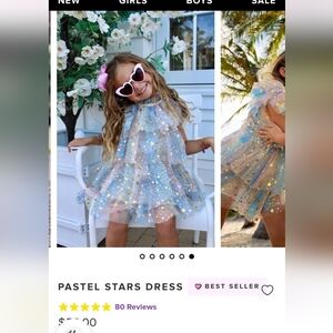 Starry Tulle Dress with Gold Accents